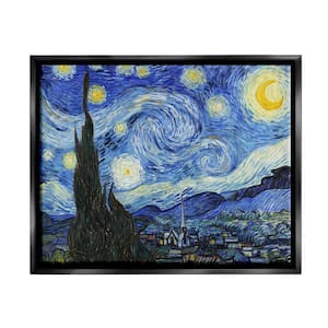 Van Gogh Starry Night Impressionist Painting by Vincent Van Gogh Floater Frame Culture Wall Art Print 31 in. x 25 in.