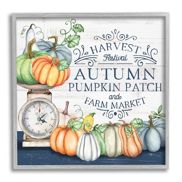 Stupell Industries Autumn Harvest Festival by Mollie B. 1-Piece Framed Graphic Print Typography Poster Art Print 24 in. x 24 in.