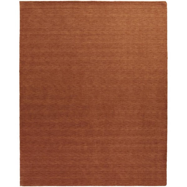 Orange Solid Color 8 ft. x 11 ft. Area Rug