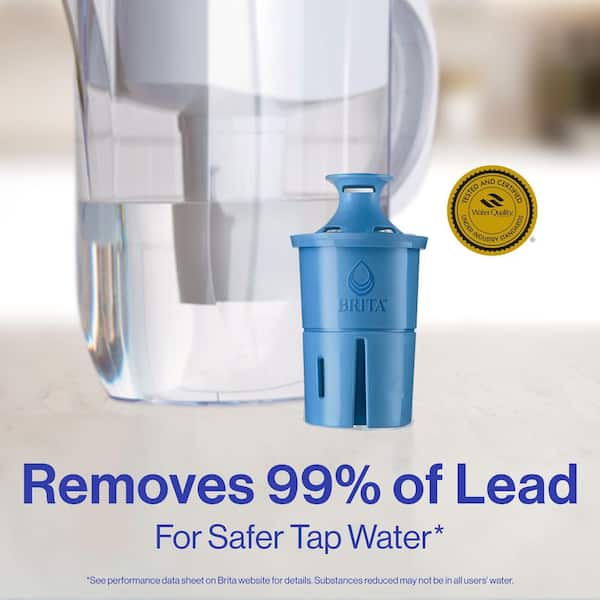 Tahoe 10-Cup Large Water Filter Pitcher in White with 1-Elite Filter
