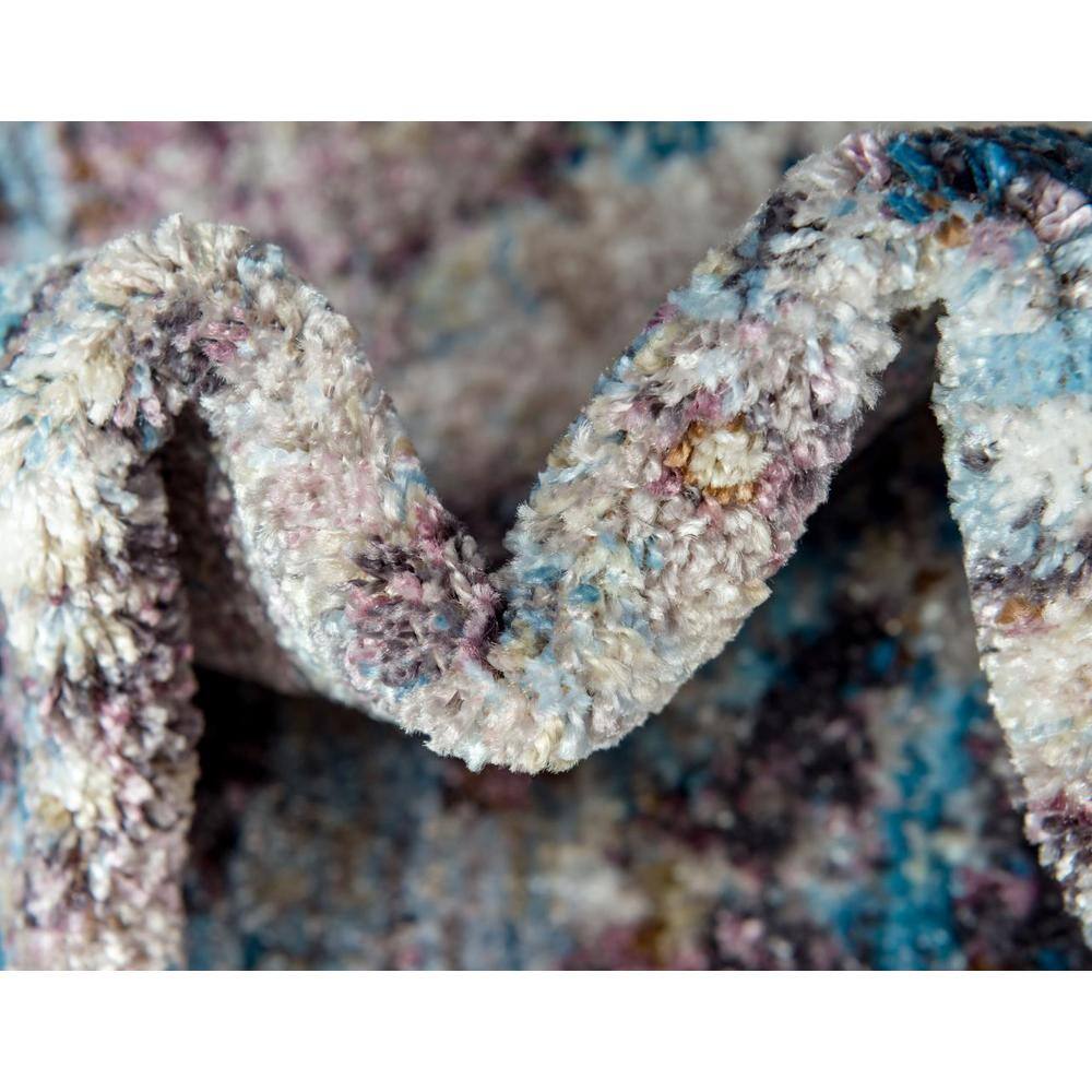 4' x 6' Blue Abstract Stain-Resistant Synthetic Rug