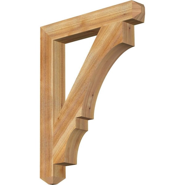 Ekena Millwork 4 in. x 36 in. x 28 in. Western Red Cedar Balboa Craftsman Rough Sawn Bracket