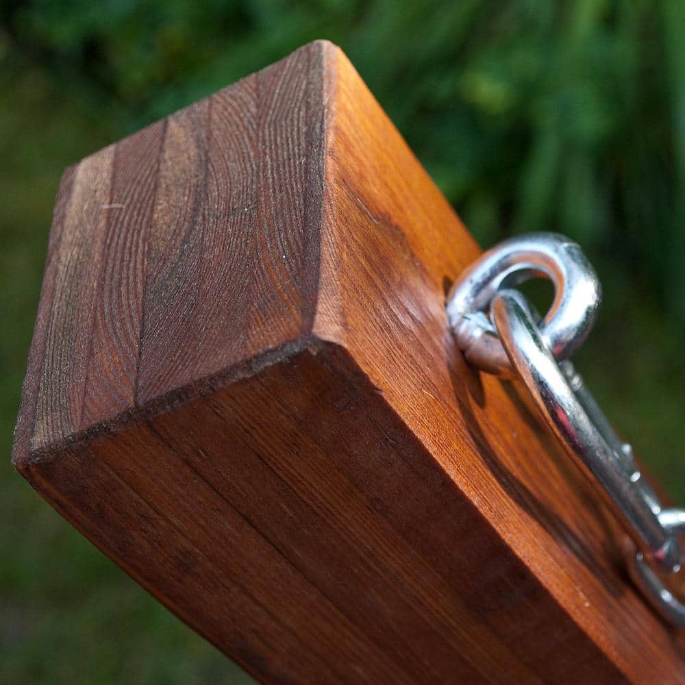 15-Foot Walnut Russian Pine Hardwood Arc Hammock Stand