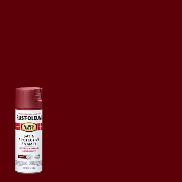 Rust-Oleum Stops Rust 12 oz. Protective Enamel Satin Cabernet Spray Paint (6-Pack)