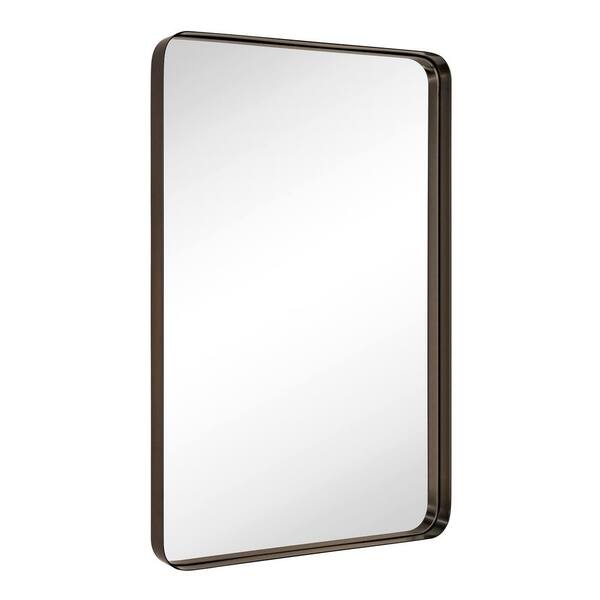 TEHOME Arthers 24 in. W x 36 in. H Large Rectangular Metal Framed Wall Mounted Bathroom Vanity Mirror in Oil Rubbed Bronze