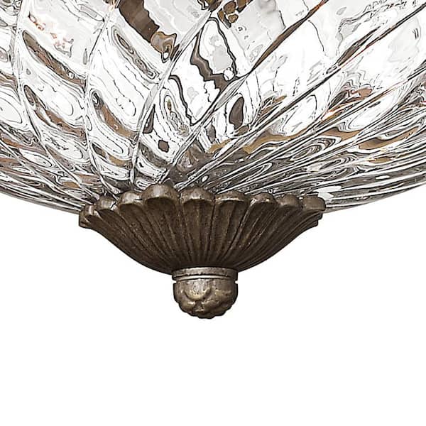HINKLEY Plantation 16 in. 3-Light Pearl Bronze Flush Mount
