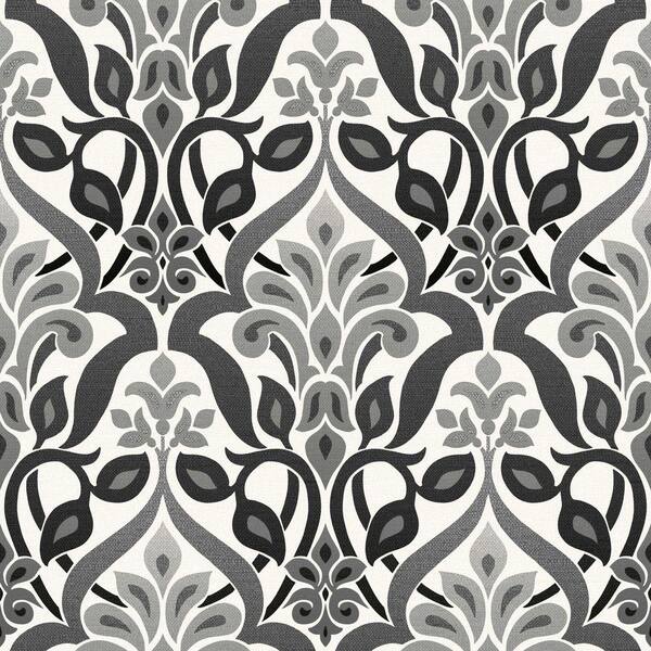 Beacon House Fusion Black Ombre Damask Wallpaper Sample