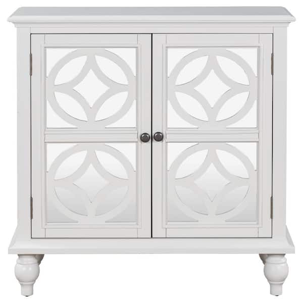 Unbranded White Sideboard Storage Cabinet with Doors and Adjustable Shelf