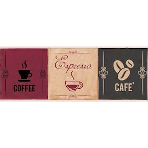 Falkirk Dandy Burgundy, Beige, Black Coffee, Espresso Kitchen Peel and Stick Wallpaper Border