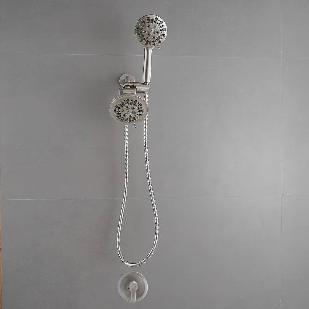 Brushed Nickel Dual Function Handheld Rain Shower Faucet Set