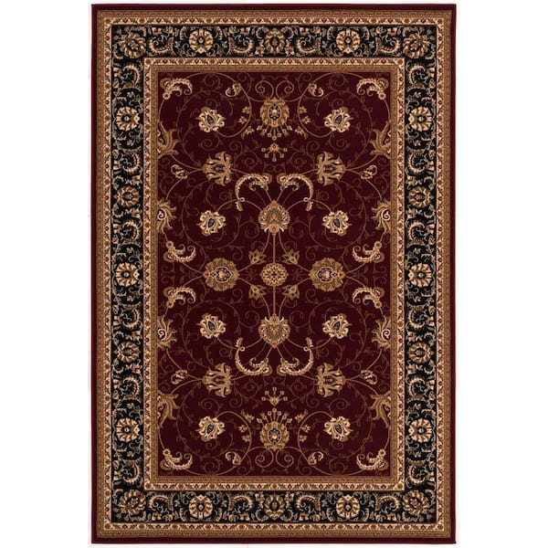Majestic 2' x 2' (Exact Size: 2'3" x 2') Persian Indoor Doormat Rug, Red Black, Traditional