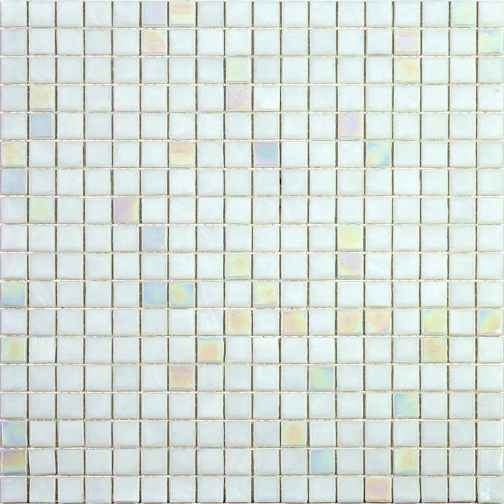 Pearl White Glossy Glass Mosaic Tile for Walls and Floors