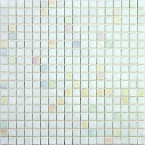 Mingles 11.6 in. x 11.6 in. Glossy Pearl White Glass Mosaic Wall and Floor Tile (18.69 sq. ft./case) (20-pack)