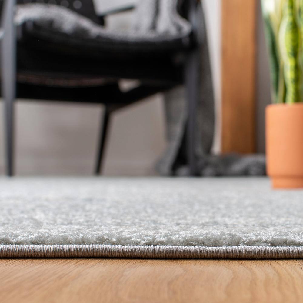 Ivory and Light Grey Geometric Square Area Rug