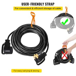 36 ft. 50 Amp Generator Power Cord 6/3 and 8/1 AWG Copper Wire Extension Cord with Handles for RV Trailer Camper