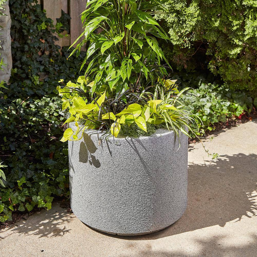 Baja 23" Sandstone Granite Modern Round Outdoor Planter
