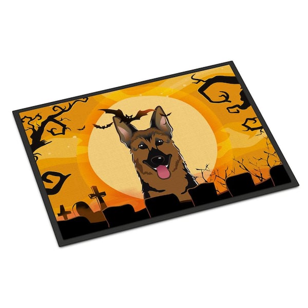 Caroline's Treasures 24 in. x 36 in. Indoor/Outdoor Halloween German Shepherd Door Mat