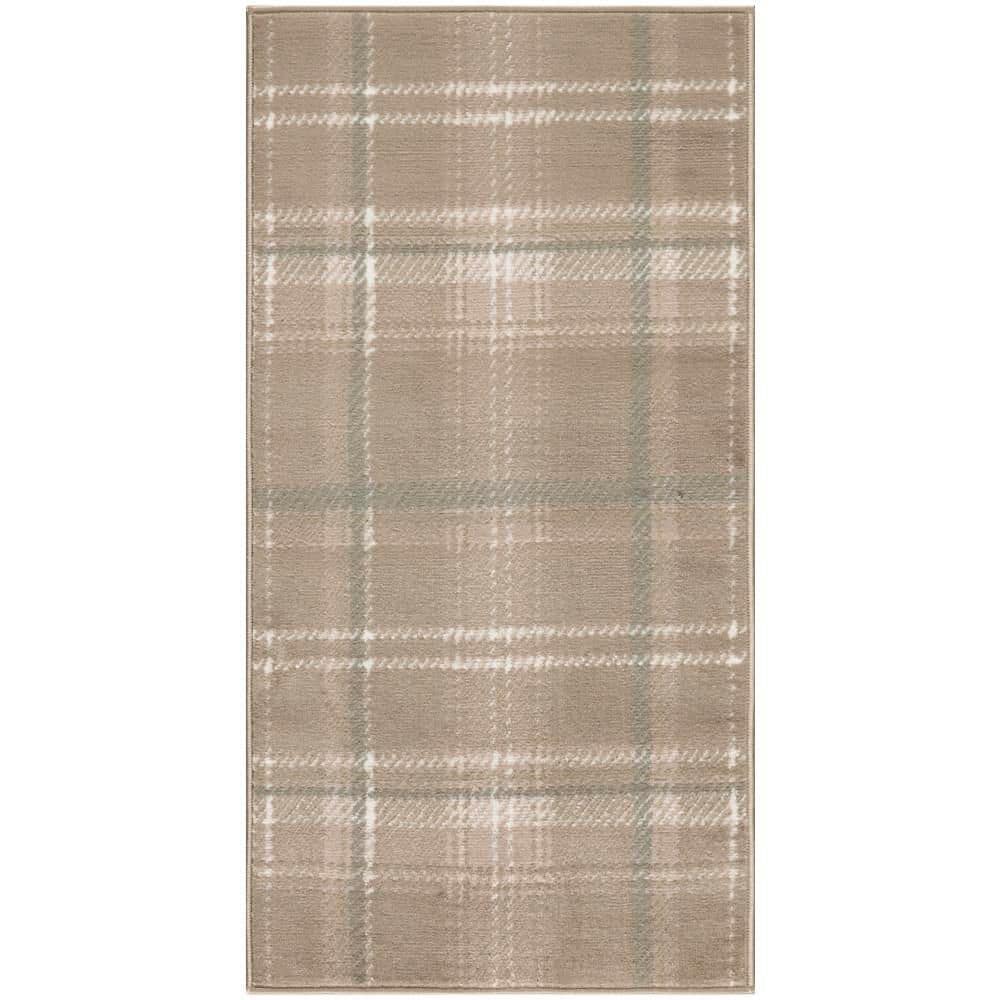 Grafix Taupe 3 ft. x 5 ft. Plaid Contemporary Area Rug price history on PriceWatchPro