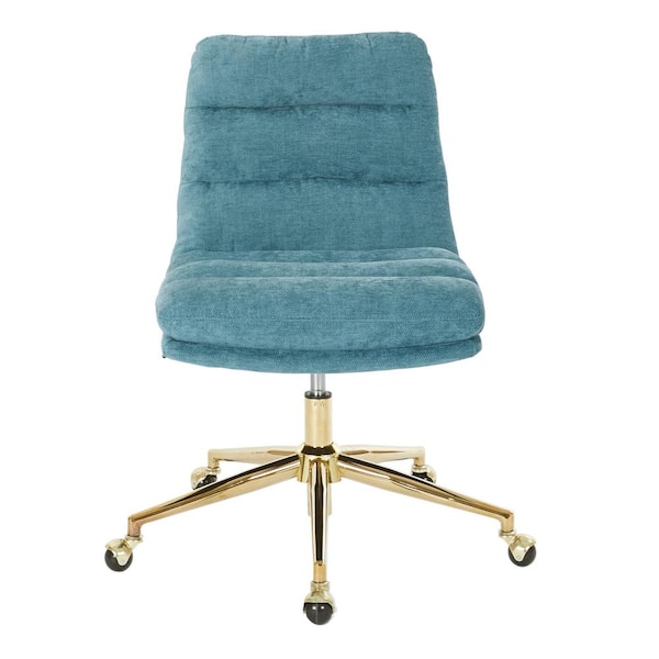 OSP Home Furnishings Legacy Sky Fabric with Gold Base Office Chair