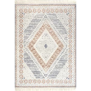 Acacia Beige 5 ft. x 8 ft. Geometric Area Rug