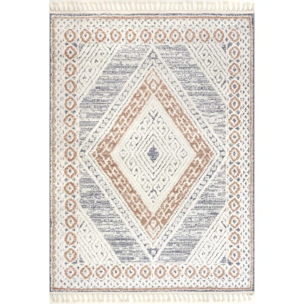 nuLOOM Acacia Beige 5 ft. x 8 ft. Geometric Area Rug