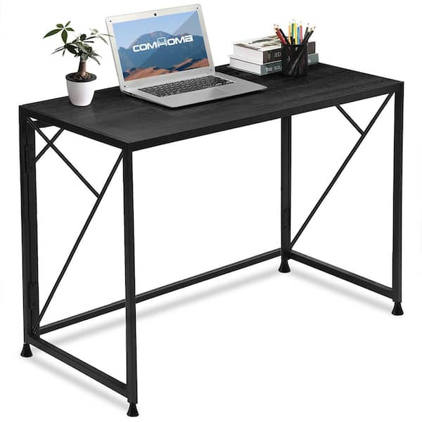 Zenstyle folding computer writing desk deals wood and metal study desk