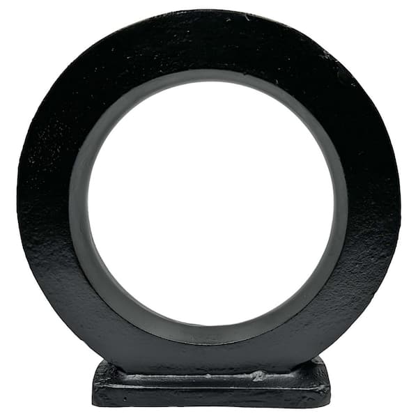 15 in. Decorative Aluminum Circular Sculpture in Black