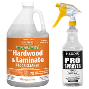 128 oz. Vinegar-Powered Hardwood and Laminate Floor Cleaner with Orange Scent and 32 oz. Professional Spray Bottle