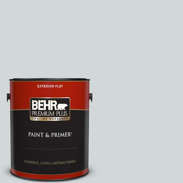 BEHR PREMIUM PLUS 1 gal. #750E-2 Twilight Gray Flat Exterior Paint & Primer