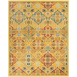 Allur Yellow Multicolor 8 ft. x 10 ft. Floral Modern Area Rug