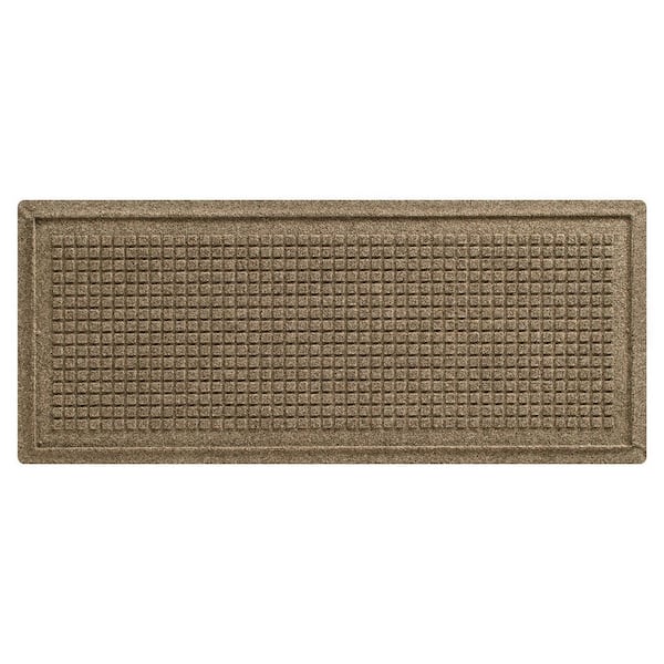Bungalow Flooring Waterhog Squares 15 in. x 36 in. PET Polyester Indoor Outdoor Boot Tray Camel