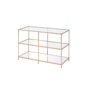 Upland 42 in. Gold Rectangular Glass Top Console Table