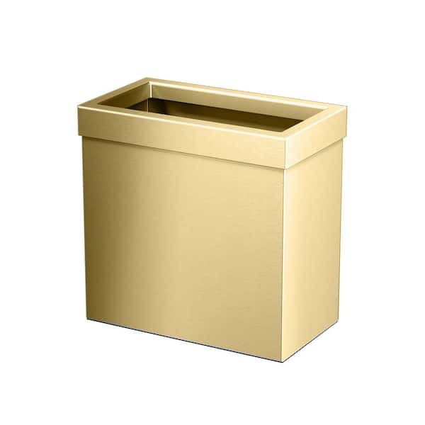Gatco Modern Waste Can Rectangle in Brushed Brass