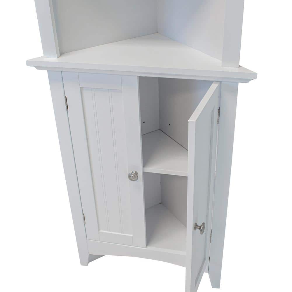 Classic White 63.75'' Raised Panel Corner Kitchen Pantry