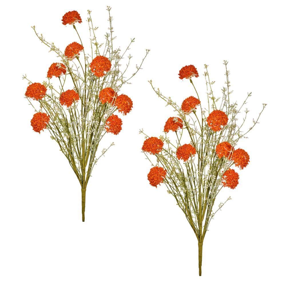 Regency International 23 in. Orange Artificial Allium Flower Bush