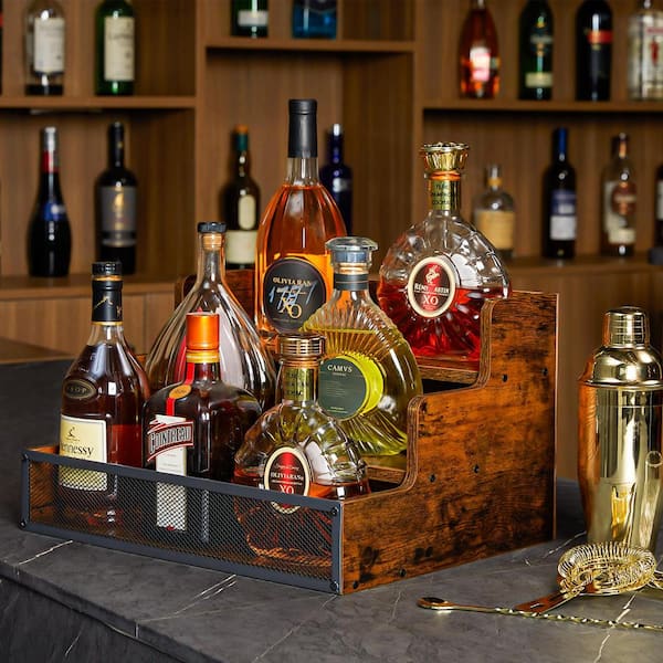 Wood liquor display shelf hotsell