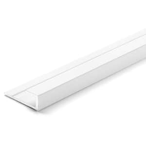 8mm 1 in. x 84 in. White Aluminum Square Shape Floor Transition Strip