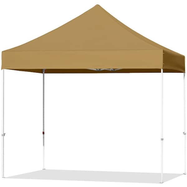 Coast Shade 10 ft. x 10 ft. Outdoor Standard Patio Pop Up Canopy Tent Instant Canopies, Khaki