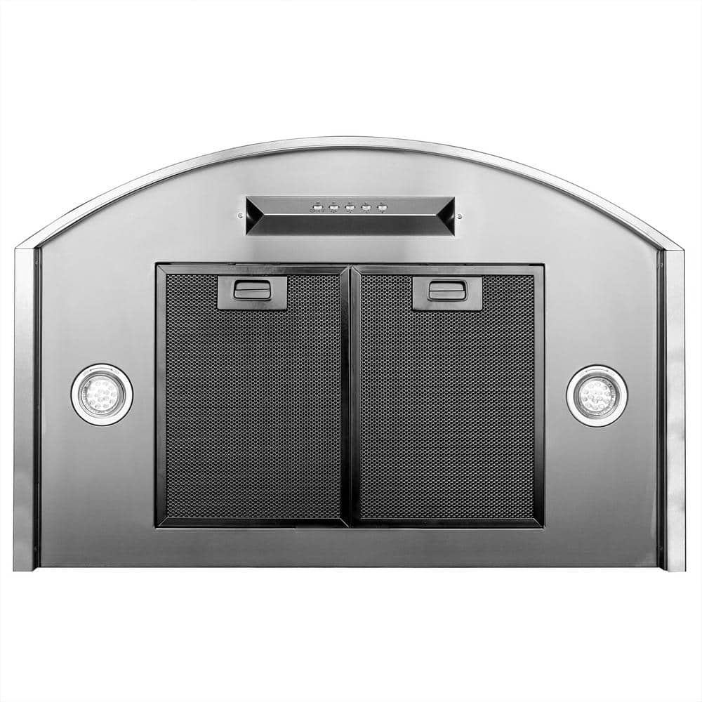 30-Inch Black Stainless Steel Convertible Wall-Mounted Range Hood