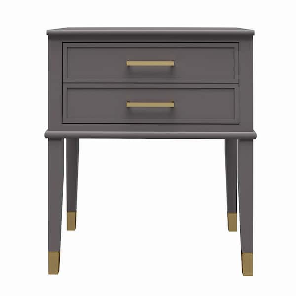 CosmoLiving by Cosmopolitan Westerleigh 23.6 in. Graphite Gray Rectangle End Table with Drawer