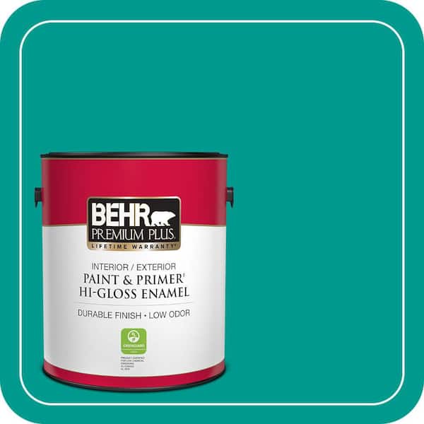 BEHR PREMIUM PLUS 1 gal. #P450-6 Tropics Hi-Gloss Enamel Interior/Exterior Paint & Primer