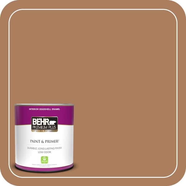 BEHR PREMIUM PLUS 1 qt. #S230-6 Burnt Toffee Eggshell Enamel Low Odor Interior Paint & Primer