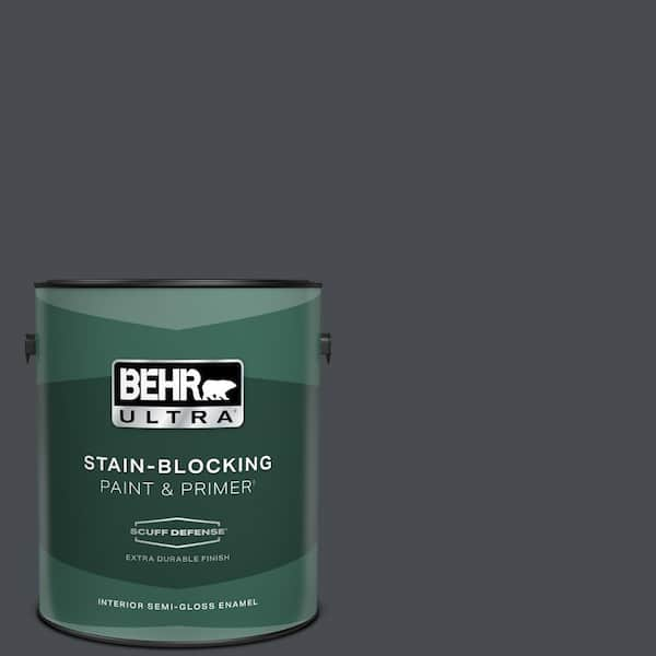 BEHR ULTRA 1 gal. Home Decorators Collection #HDC-CL-24 Black Ribbon Extra Durable Semi-Gloss Enamel Interior Paint & Primer