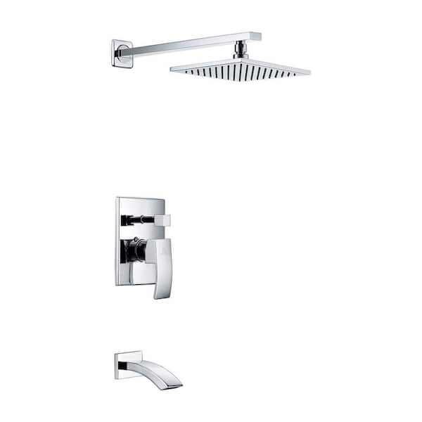 ANZZI Spirito Series 1-Handle 1-Spray Tub and Shower Faucet in Polished Chrome (Valve Included)