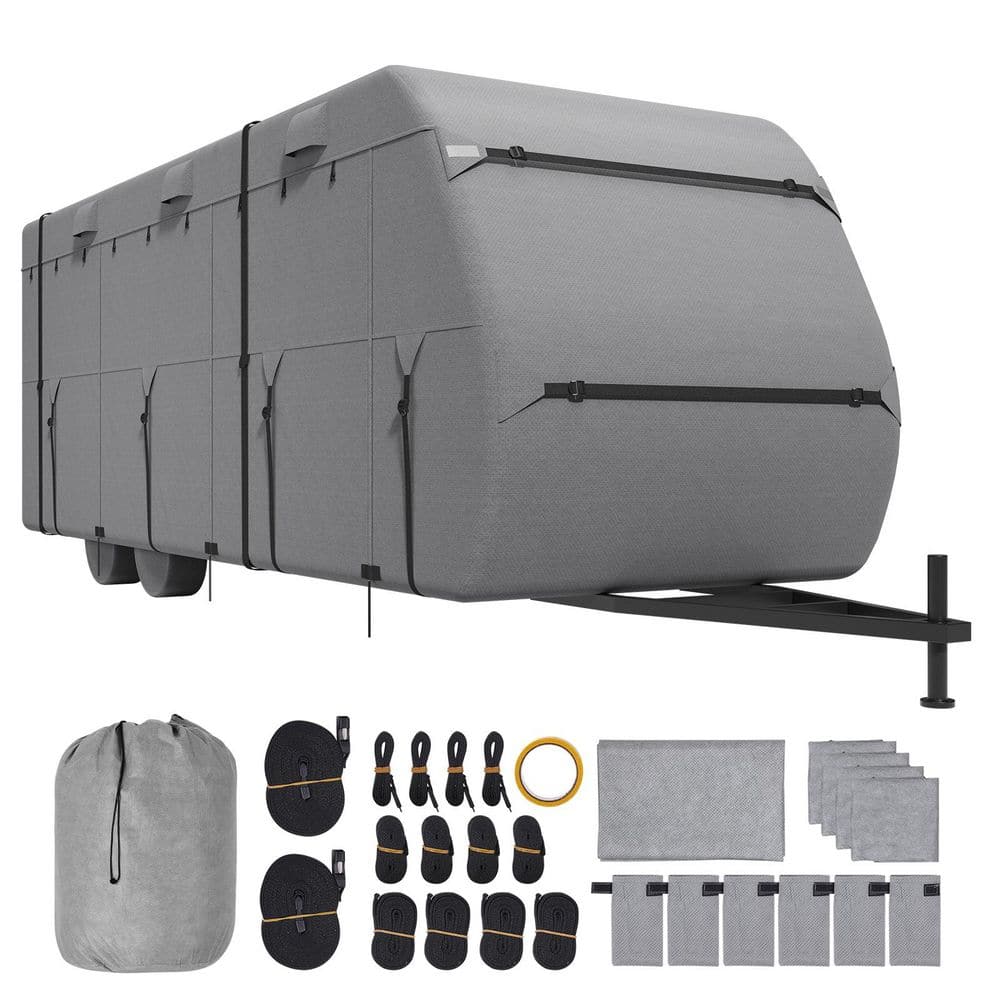 Travel Trailer Cover, 30-33 ft. RV Cover, Waterproof, and Rip-Stop RV Cover, 4-Layer Non-Woven Fabric Camper Cover price history on PriceWatchPro
