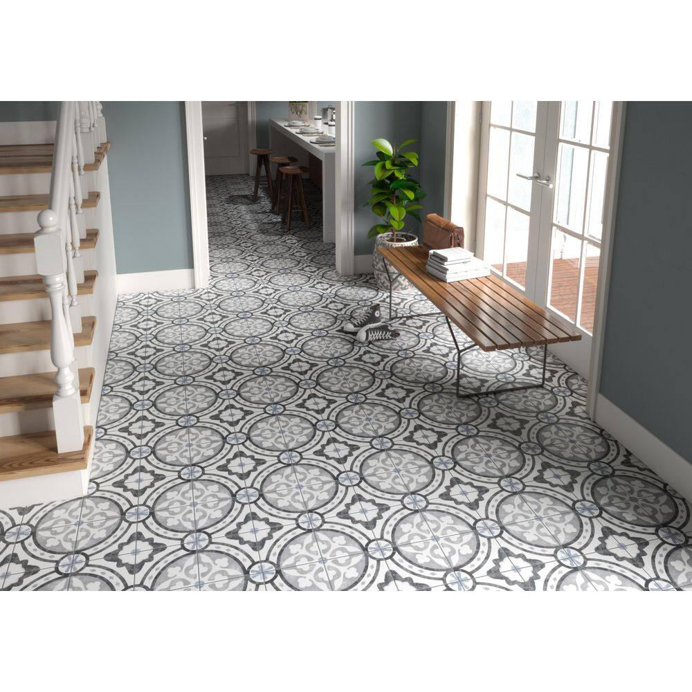 Amore 8" x 8" Gray Glazed Porcelain Tile