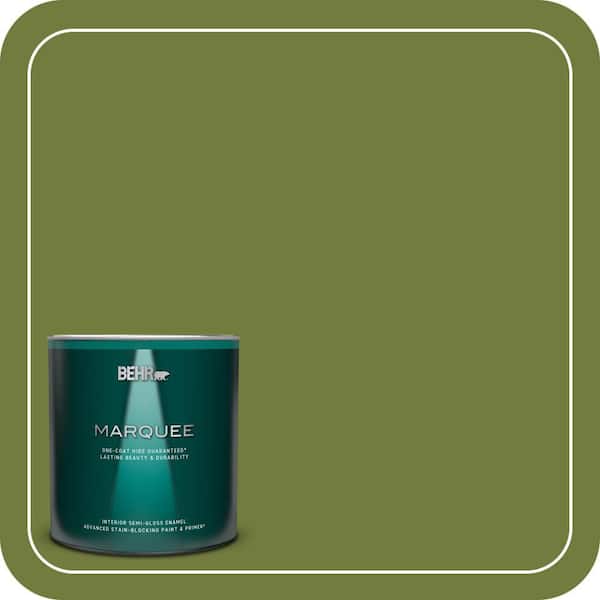 BEHR MARQUEE 1 qt. Home Decorators Collection #HDC-SM16-11 Hot Dog Relish Semi-Gloss Enamel Interior Paint & Primer