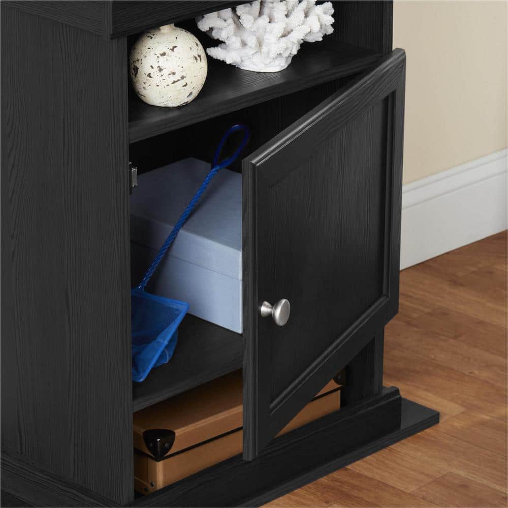 Black Oak Adjustable Aquarium Stand with Storage