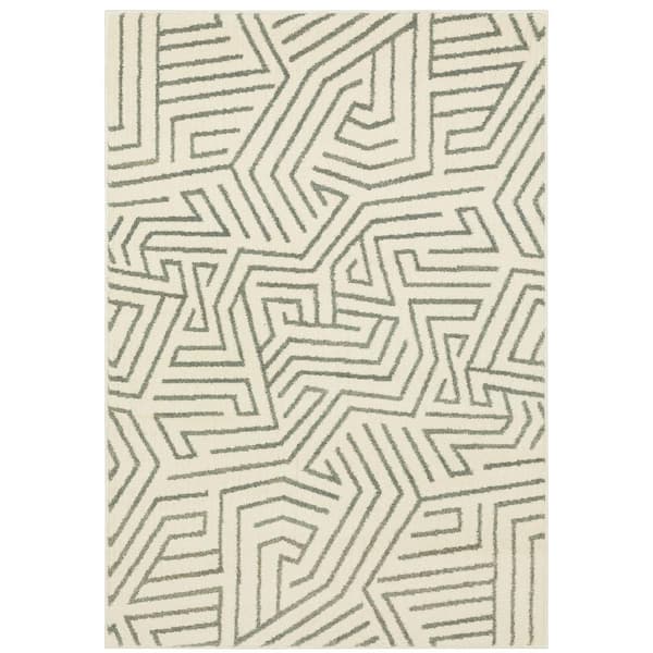 AVERLEY HOME Sienna Beige/Gray 8 ft. x 10 ft. Modern Geometric Maze Polypropylene Indoor Area Rug