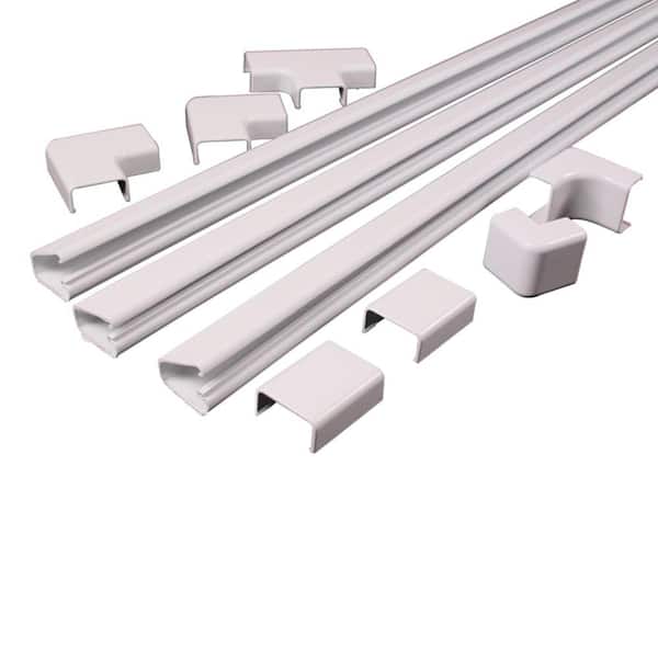 Wiremold Cordmate II Cord Cover 12 ft. Kit, Cord Hider for Home or Office, Holds 3 Cables, White